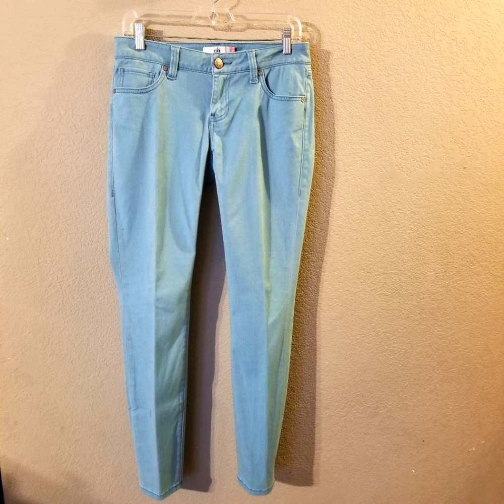 Cabi Womens Aqua Blue Skinny Jeans Size 4 Stretch